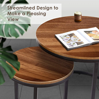 Table basse ronde moderne en MDF pour salon, entrée, villa et hôtel – Design unique avec piètement métallique