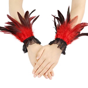 Gants à plumes gothiques punk, manches détachables, chauffe-bras, manchette à plumes, costume de cosplay, spectacle de scène, <span class=keywords><strong>gant</strong></span> plume, guanti piume - Product Image 2