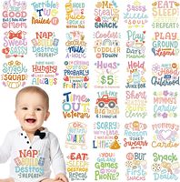 Combinaison pour bébé, transfert thermique DTF, impression de slogan amusant de haute qualité, autocollants à repasser pour vêtements d'enfants et de tout-petits, vente en gros