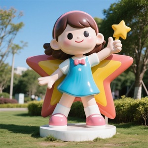 Sculpture d'art en fibre de verre grande taille CS065, thème chat de dessin animé, résistante à l'eau et au soleil, longue durée, pour parcs à thème et statues de repères urbains - Product Image 2