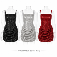 Robe Courte en Satin Froncé avec Corset et Dentelle à Paillettes – Robes de Soirée Sexy pour Femmes – Service de Sourcing Unique, Personnalisation OEM/ODM, Usine