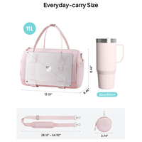 Mini sac de sport et de yoga, sac de voyage, sac de week-end, sac fourre-tout, sac de danse, sac de fitness pour femme, avec compartiment pour tapis de yoga