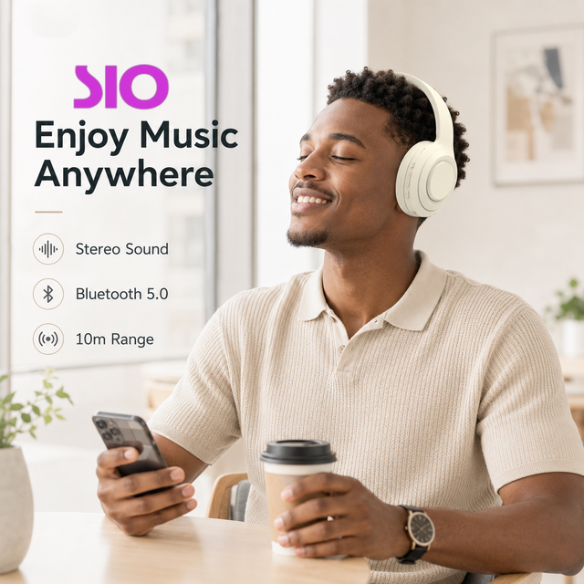 Gertek Chip 12H Playtime Multi-Point Connection Battery Display 10M Stereo V5.0 Wireless Headphones