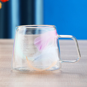 Logo personalizzato 200ml resistente al calore alta borosilicato doppia parete <span class=keywords><strong>di</strong></span> <span class=keywords><strong>vetro</strong></span> latte tè tazze <span class=keywords><strong>di</strong></span> caffè <span class=keywords><strong>con</strong></span> fiore secco - Product Image 5
