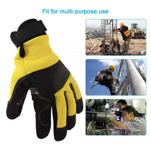 Gants de sécurité en cuir, longueur poignet, non doublés, écologiques, compatibles écran tactile et détection d'aiguilles, jaunes, style décontracté hiver, uni - Product Image 2