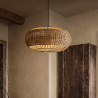 Lustre en rotin rétro japonais, style silencieux pour maison d'hôtes, salon, salle à manger, style zen pour thé chinois d'Asie du Sud-Est