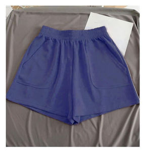 Pantalones cortos de tela polar de rizo de algodón informales de verano para mujer personalizados al por mayor pantalones cortos sueltos de cintura alta pantalones cortos frescos suaves - Product Image 6