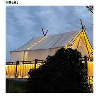 Tente de glamping de luxe à double sommet, imperméable quatre saisons, grande tente en toile pour hôtel-resort, idéale pour projets touristiques