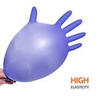 Gants de salle blanche antidérapants confortables écrans tactiles sans danger pour la sécurité de travail gants en nitrile jetables violets 5mil