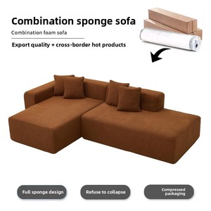 Divano a Tre Posti in Stile Italiano Moderno e Semplice, Componibile, per Soggiorno, Personalizzabile in Tessuto ad Alta Elasticità - Product Image 2