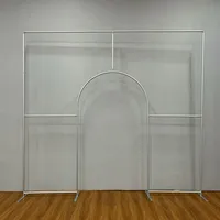 Arco de Bienvenida Floral Ornamental de Alta Resistencia de 32 mm para Alquiler, Fondo de 10x9 pies, Pared de Entrada de Palacio Rosa para Bodas y Fiestas