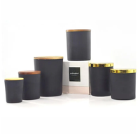 Boîte cadeau personnalisée 8oz 10oz 14oz, pots à bougies de luxe en verre transparent givré noir 10oz vides et parfumés