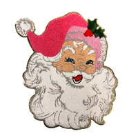 Personnalisé En Gros De Noël Grand Père Noël Bébé Claus Anime Paillettes Paillettes Chenille Broderie Fer sur Patchs pour Vêtements