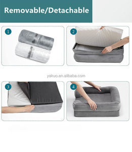 Egg Crate Foam Cama ortopédica para perros Sofá cama lavable para mascotas con interior impermeable - Product Image 6