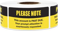 Étiquettes de rappel de paiement personnalisées 2x1 pouce, autocollants rectangulaires en papier pour comptes en retard, lot pour entreprises, comptabilité et bureaux