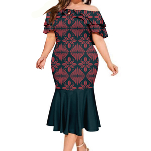 <span class=keywords><strong>Robe</strong></span> sirène à volants et épaules dénudées pour femmes, tenue Midi élégante de <span class=keywords><strong>grande</strong></span> <span class=keywords><strong>taille</strong></span>, Double épaisseur, nouvelle collection - Product Image 4