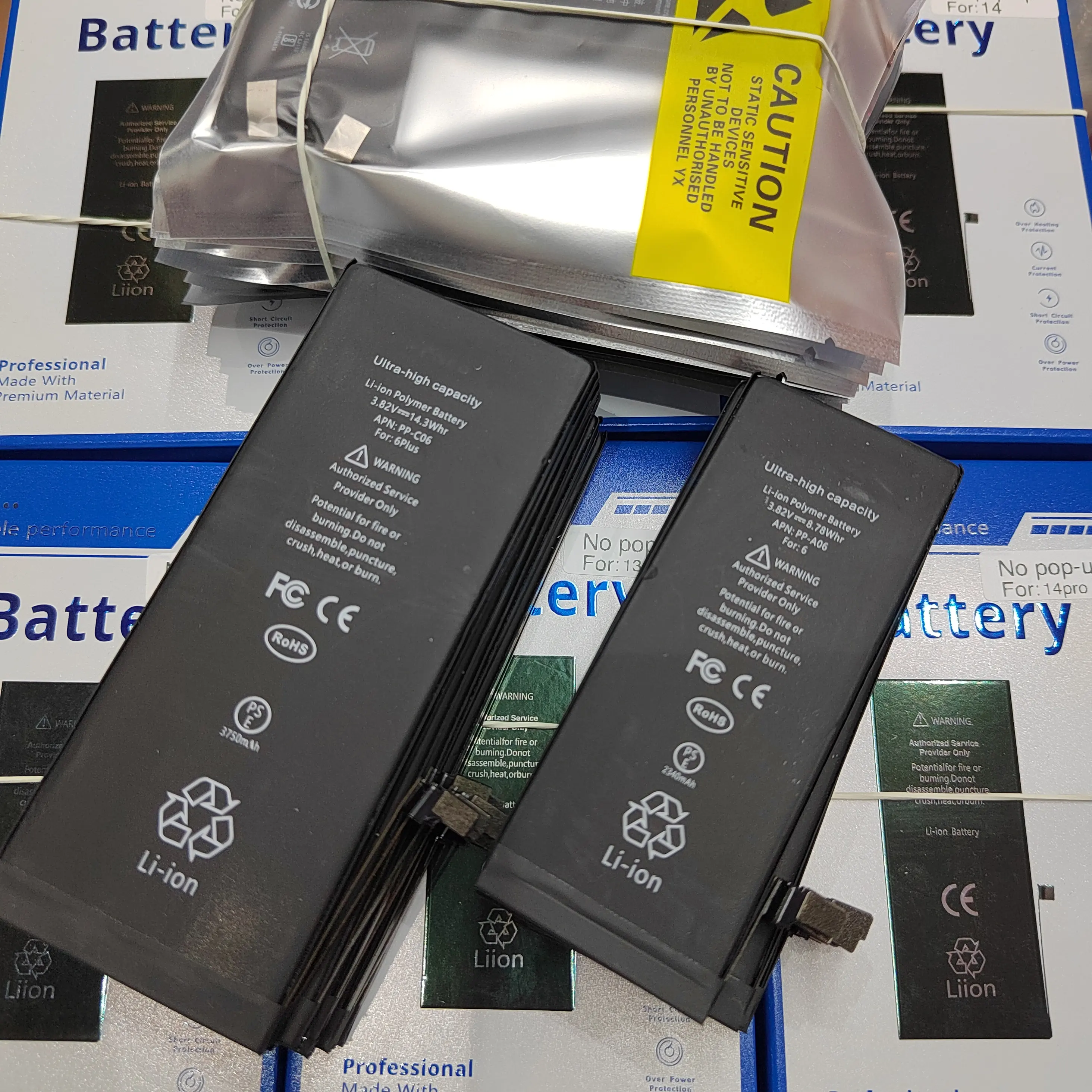 Batterie de téléphone OEM gratuit en usine pour iPhone 11 12 13 14 Pro Max 5 6 6S 6Plus 6SP 7 8 Plus X XR XS Max Batterie Fabricant