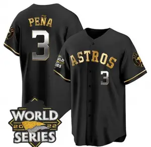 2023 New Wholesale Stitched Black Gold Baseball Jerseys Houston 3 Jeremy Pena 27 Jose Altuve 44 Yordan Alvarez 2 Bregman