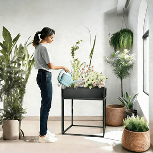 Jardinière surélevée durable, élégante et haute, de forme rectangulaire, pour les herbes, les fleurs, les plantes d'extérieur, la cour - Product Image 3