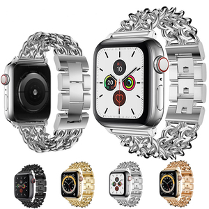 CM Denim Chain Pulsera <span class=keywords><strong>de</strong></span> acero inoxidable <span class=keywords><strong>Correa</strong></span> para <span class=keywords><strong>Apple</strong></span> <span class=keywords><strong>Watch</strong></span> 6 5 SE <span class=keywords><strong>Metal</strong></span> Loop Band para IWatch 7 41mm 45mm - Product Image 5