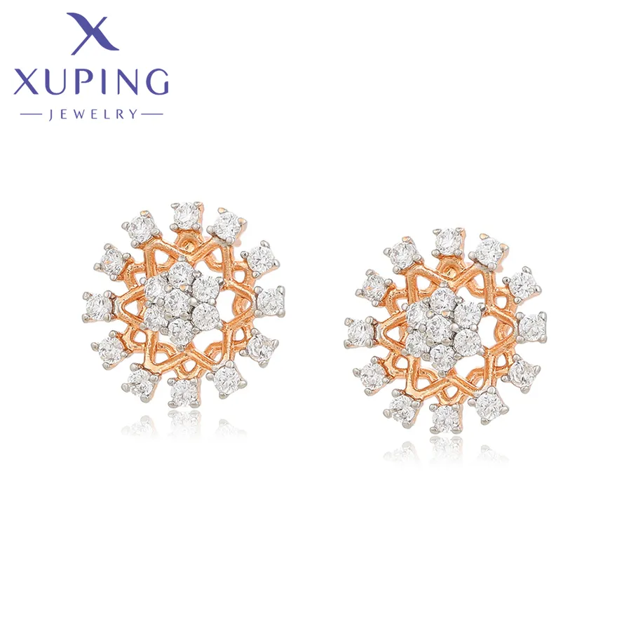 Jewelry Xuping perhiasan modis elegan anting multiwarna pesona perhiasan tembaga pernikahan mewah indah anting-anting unik