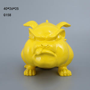Escultura Decorativa de Resina Personalizada, Escultura de Perro Diablo Rojo, Estatua de <span class=keywords><strong>Bulldog</strong></span> - Product Image 4
