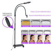 Lámpara de Anillo LED UV Profesional para Curado de Pestañas 2 en 1, Equipo de Salón de Belleza con Control de Pedal