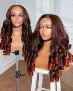 Hermosa Virgen hinchable rizado Natural negro Natural extensiones de cabello humano 100% puro vietnamita cabello crudo HD peluca Frontal de encaje - Product Image 1