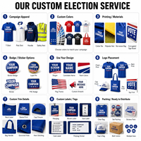 Pack promotionnel de campagne politique : tente personnalisée, bannière, drapeau, t-shirt, polo, casquette, bouteille, carnet pour événements et activités