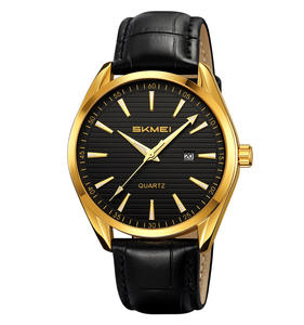 사용자 정의 미니멀리스트 SKMEI 2490 가죽 스트랩 아날로그 방수 비즈니스 클래식 석영 손목 시계 남성 - Product Image 4