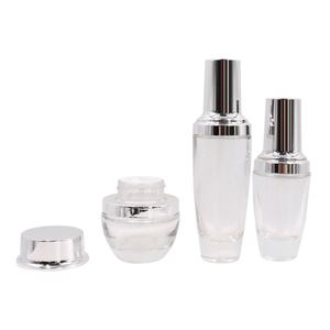 Luxury Cosmetic <b>Bottles</b> Oil <b>Glass</b> Set <b>Glass</b> <b>Glass</b> <b>100ml</b> clear Cosmetic <b>Bottle</b> Set 60ml Cosmetics <b>Bottles</b> Packaging - Product Image 5
