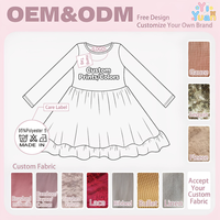 Robe de Noël pour filles OEM/ODM, manches longues, décontractée, avec volants, imprimés personnalisés, pour les fêtes de Noël, automne, hiver, printemps, longueur genou