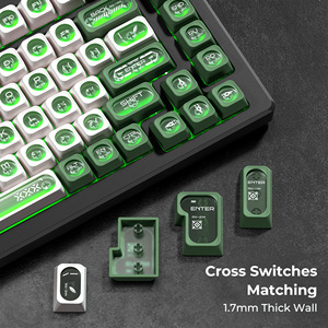 Bộ keycap XVX Cats Eye MAX Profile màu trắng và xanh lá cây, dành cho bàn phím cơ, in chuyển nhiệt PBT, 136 phím, tự chế, tùy chỉnh - Product Image 4