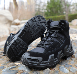 TSB07 Low Middle High Cut Outdoor Digital GREEN Camouflage Suede Cow Leather Tactical <b>Boots</b> <b>Hiking</b> Shoes - Product Image 4