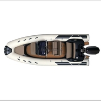 Bateau pneumatique en aluminium Sport 17 pieds AL RIB 580 en forme de V profond en PVC/Hypalon/Orca avec pont de bain de soleil de luxe, moteur de 90 CV, capacité de 7 personnes