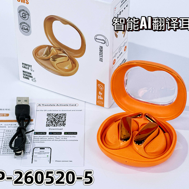 OWS Open Ear AI Translator Earbuds 144 Languages Real Time Translation TWS Wireless Bluetooth Earphones