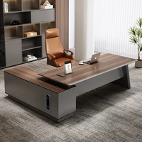 Ensemble de chaises de bureau de direction bicolores, style moderne minimaliste, haut de gamme, en bois, mobilier de luxe premium