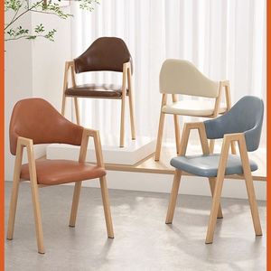 Nordic Minimalist Dining Chair Upholstered Wooden Frame For Home Restaurant Commercial Use - Product Image 5