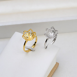 แหวนเงินแท้ S925 แบบเปิด ปรับขนาดได้ 10-11 มม. สำหรับใส่ไข่มุก DIY ขนาด 6 มม.-20 มม. รุ่น 1447 อุปกรณ์ทำเครื่องประดับ พร้อมห่วงเชื่อม - Product Image 1