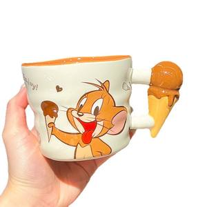 Taza de cerámica Cowov Tom y Jerry con asa de helado, diseño de dibujos animados, para regalo o uso diario - Product Image 5