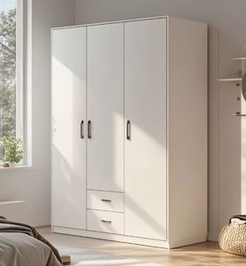 <span class=keywords><strong>Armoire</strong></span> en Bois pour Chambre à Coucher avec Tiroir, Placard d'Hôtel avec Miroir, Meuble de Rangement pour Vêtements et Chaussures - Product Image 2