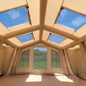 Tente <span class=keywords><strong>gonflable</strong></span> modulaire en coton TC 18.16 ㎡   Tente pneumatique extensible pour camping familial et glamping avec <span class=keywords><strong>annexe</strong></span> - Product Image 2
