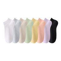 Chaussettes d'été pour femmes en pur coton peigné, fines, absorbantes, antibactériennes, anti-odeurs, sans coutures, invisibles, décontractées, pour le quotidien