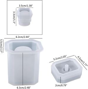 4-piece Set Storage Box, Vase Tray, Silicone <b>Mold</b> DIY, Gypsum Cement Lotus <b>Candle</b> Cup, Silicone <b>Mold</b> Set for Home Decoration - Product Image 3