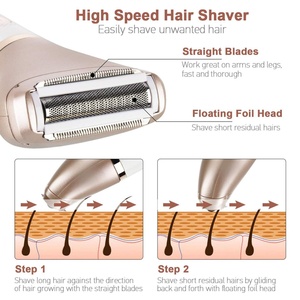 Portable Cordless 2-in-1 Electric Razor Painless Body Shaver Facial Hair Remover for Ladies Bikini Underarm Household - Product Image 4