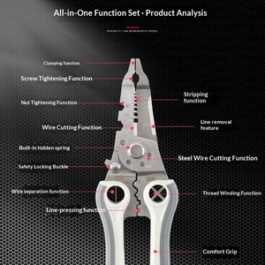 Key plate multi-function electrician <b>wire</b> stripping pliers 7 inch industrial grade cable <b>wire</b> dividing <b>wire</b> winding - Product Image 2