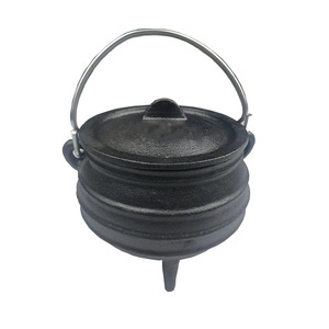 Cast Iron Camping Pot 1/4 Qt Three Legged Outdoor Cookware Stew Roasting Pot South African Style Picnic Use - Product Image 2