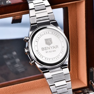 BENYAR New Honeycomb Dial Luxury Sport Fashion Men's Quartz Watch Alloy 30ATM Waterproof Stainless Steel Multifunctional - Product Image 4