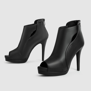 รองเท้าแตะส้นหนาสำหรับผู้หญิง, พื้นหนากันน้ำมีแพลตฟอร์มเปิดนิ้วเท้ารองเท้าส้นสูงมีรูขนาดพิเศษ - Product Image 3