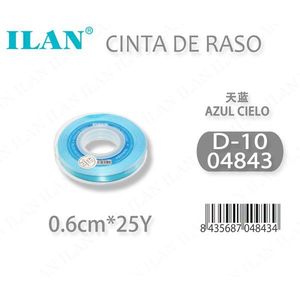 Nastro in Raso Ilan 0,6cm 25y Blu Cielo per Artigianato - Product Image 2